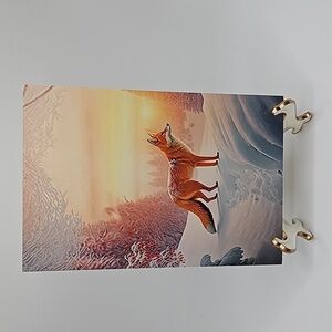 4x6 Fox in the Snow Winter Landscape‎ Watercolor Oil Painting Art Print